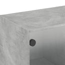 skab med glaslåger 102x37x35 cm betongrå