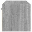 skab med glaslåger 102x37x35 cm grå sonoma-eg