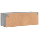 skab med glaslåger 102x37x35 cm grå sonoma-eg