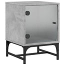 sengeborde 2 stk. med glaslåger 35x37x50 cm betongrå
