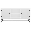 tv-bord med glaslåger 102x37x50 cm hvid