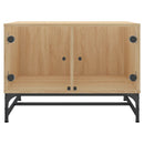 sofabord med glaslåger 68,5x50x50 cm sonoma-eg