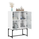 skab med glaslåger 69x37x100 cm hvid