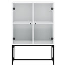 skab med glaslåger 69x37x100 cm hvid