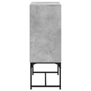skab med glaslåger 69x37x100 cm betongrå
