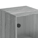 skab med glaslåge 35x37x100 cm grå sonoma-eg