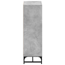 skab med glaslåger 35x37x120 cm betongrå
