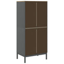 klædeskab FLORO 77x53x171 cm massivt fyrretræ grå