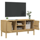tv-bord FLORO 114x43x55 cm massivt fyrretræ gyldenbrun