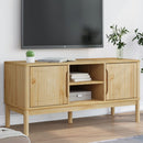 tv-bord FLORO 114x43x55 cm massivt fyrretræ gyldenbrun