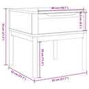 lampebord FLORO 55x55x54 cm massivt fyrretræ gyldenbrun