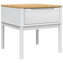 lampebord FLORO 55x55x54 cm massivt fyrretræ hvid