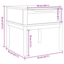 lampebord FLORO 55x55x54 cm massivt fyrretræ hvid