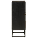 skænk 55x30x76 cm massivt mangotræ og jern sort