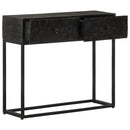 konsolbord 90x30x76 cm massivt mangotræ og jern sort