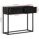 konsolbord 90x30x76 cm massivt mangotræ og jern sort