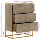 kommode 55x30x76 cm massivt mangotræ og jern