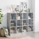 bogreol med låger 136x37x109 cm konstrueret træ betongrå