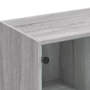 bogreol med låger 136x37x109 cm konstrueret træ grå sonoma