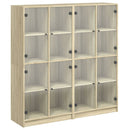 bogreol med låger 136x37x142 cm konstrueret træ sonoma-eg