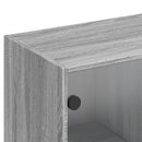 bogreol med låger 136x37x142 cm konstrueret træ grå sonoma