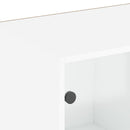 bogreol med låger 204x37x75 cm konstrueret træ hvid