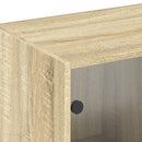bogreol med låger 204x37x75 cm konstrueret træ sonoma-eg