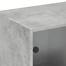 bogreol med låger 204x37x75 cm konstrueret træ betongrå