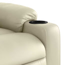 løftestol med massagefunktion kunstlæder cremefarvet