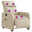 eldrevet massagestol stof cremefarvet