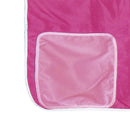 højseng med gardiner 80x200 cm massivt fyrretræ pink