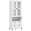 vitrineskab VIKEN 80x40x200 cm massivt fyrretræ hvid
