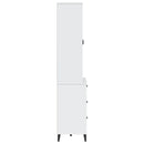 vitrineskab VIKEN 80x40x190 cm massivt fyrretræ hvid