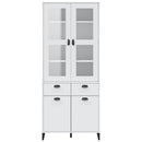 vitrineskab VIKEN 80x40x190 cm massivt fyrretræ hvid