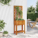 plantekasse med espalier og hylde 55x29,5x152 cm massivt akacie