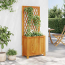 plantekasse med espalier 55x29,5x132 cm massivt akacietræ