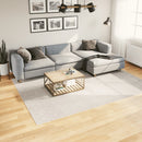 gulvtæppe IZA 200x280 cm kort luv skandinavisk look cremefarvet