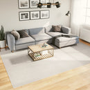 gulvtæppe IZA 240x340 cm kort luv skandinavisk look cremefarvet