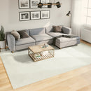 gulvtæppe OVIEDO 240x340 cm kort luv cremefarvet