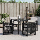 havestole med hynder 4 stk. polyrattan sort