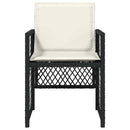 havestole med hynder 4 stk. polyrattan sort