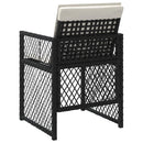 havestole med hynder 4 stk. polyrattan sort