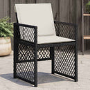havestole med hynder 4 stk. polyrattan sort