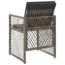 havestole med hynder 4 stk. polyrattan grå