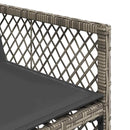 havestole med hynder 4 stk. polyrattan grå