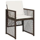 havestole 4 stk. med hynder polyrattan brun
