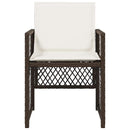 havestole 4 stk. med hynder polyrattan brun