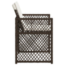 havestole 4 stk. med hynder polyrattan brun