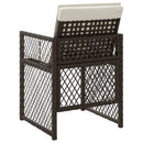 havestole 4 stk. med hynder polyrattan brun
