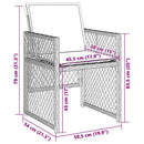 havestole 4 stk. med hynder polyrattan brun